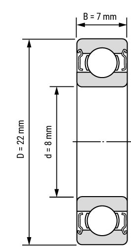Схема подшипника 608 2Z SKF