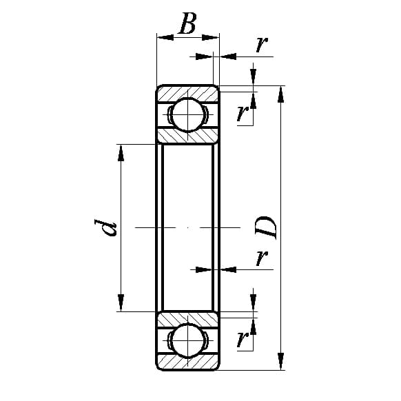Схема подшипника 6213